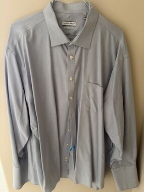 Joseph Abboud Blue/Gray Men's Dress Shirt with Spread Collar, French Cuffs